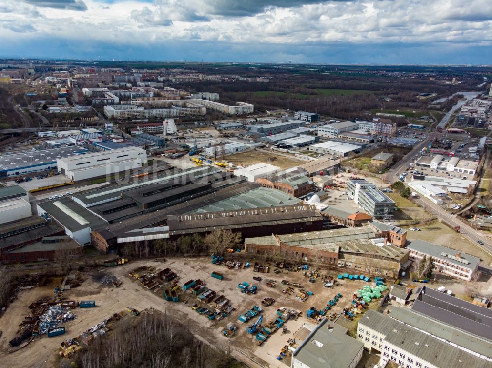 Luftaufnahme Leipzig - Industrie- und Gewerbegebiet der Kirow Ardelt GmbH in Leipzig im Bundesland Sachsen, Deutschland