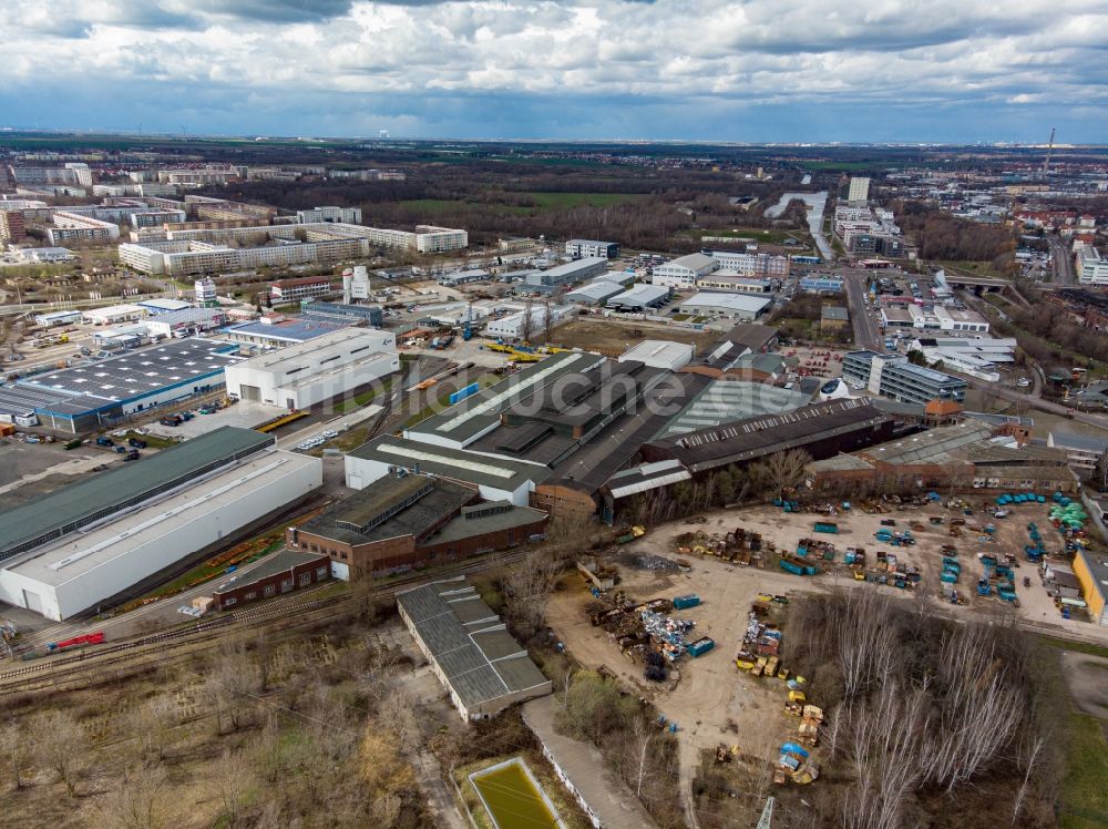 Leipzig aus der Vogelperspektive: Industrie- und Gewerbegebiet der Kirow Ardelt GmbH in Leipzig im Bundesland Sachsen, Deutschland