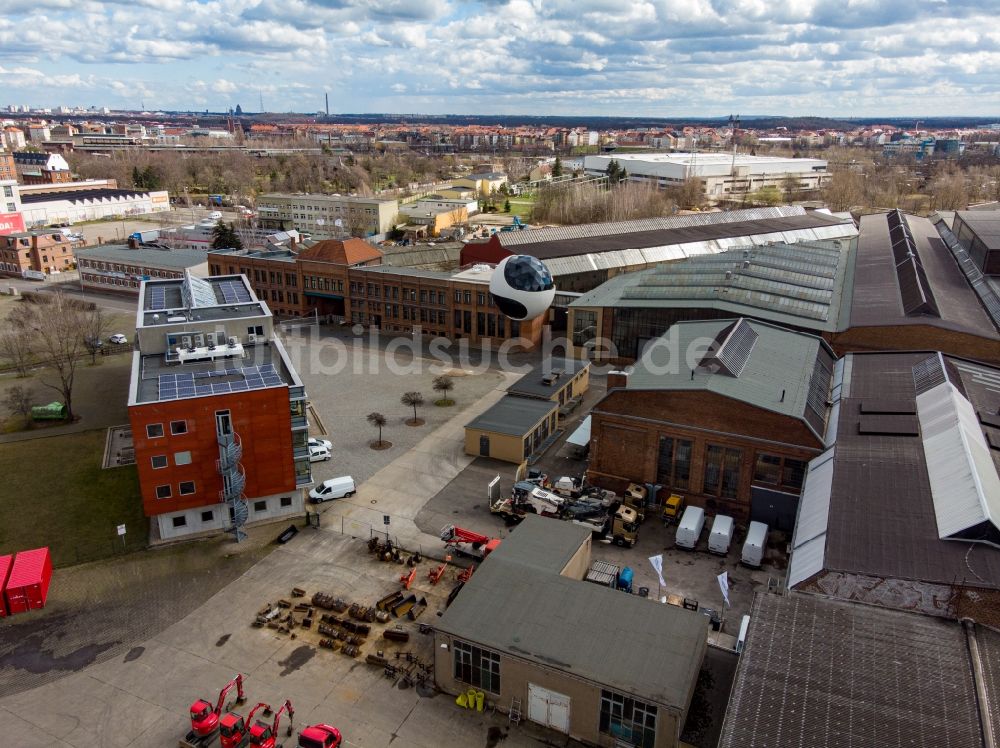 Leipzig aus der Vogelperspektive: Industrie- und Gewerbegebiet der Kirow Ardelt GmbH in Leipzig im Bundesland Sachsen, Deutschland