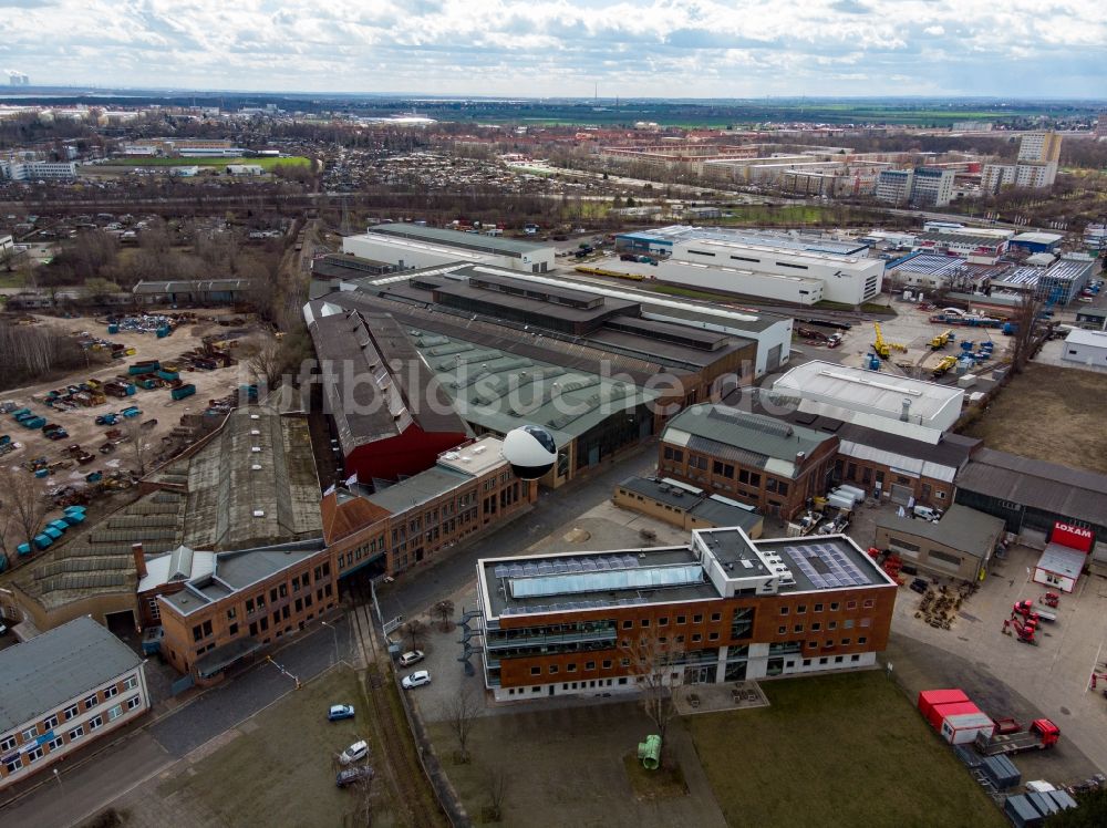 Luftaufnahme Leipzig - Industrie- und Gewerbegebiet der Kirow Ardelt GmbH in Leipzig im Bundesland Sachsen, Deutschland