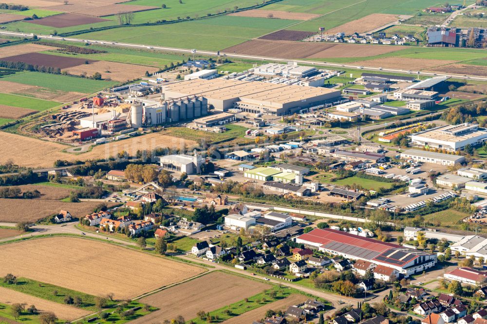 Luftbild Orschweier - Industrie- und Gewerbegebiet Komunales Dyn A5 und Mahlberg Orschweier in Orschweier im Bundesland Baden-Württemberg, Deutschland