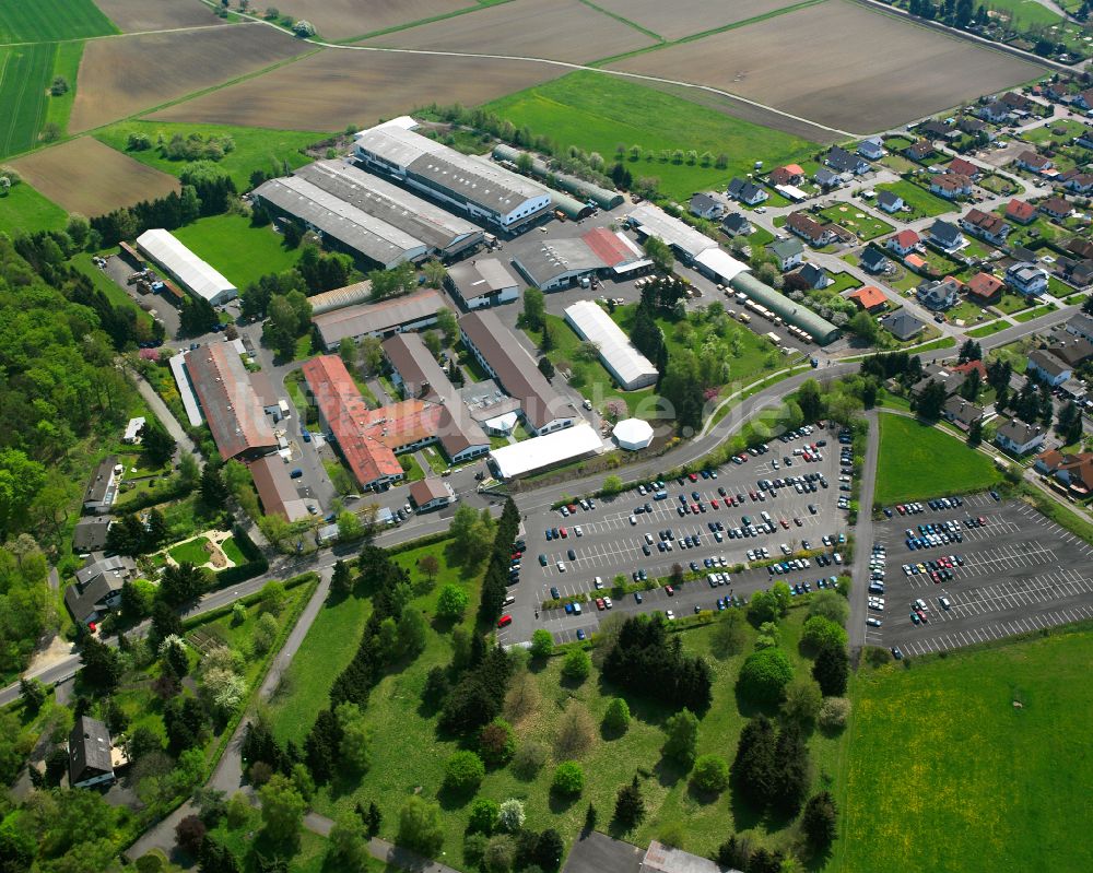 Lindenstruth aus der Vogelperspektive: Industrie- und Gewerbegebiet in Lindenstruth im Bundesland Hessen, Deutschland