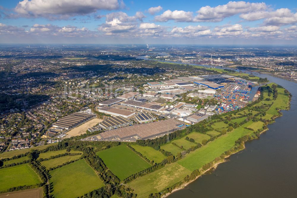 Duisburg aus der Vogelperspektive: Industrie- und Gewerbegebiet logport in Duisburg im Bundesland Nordrhein-Westfalen, Deutschland