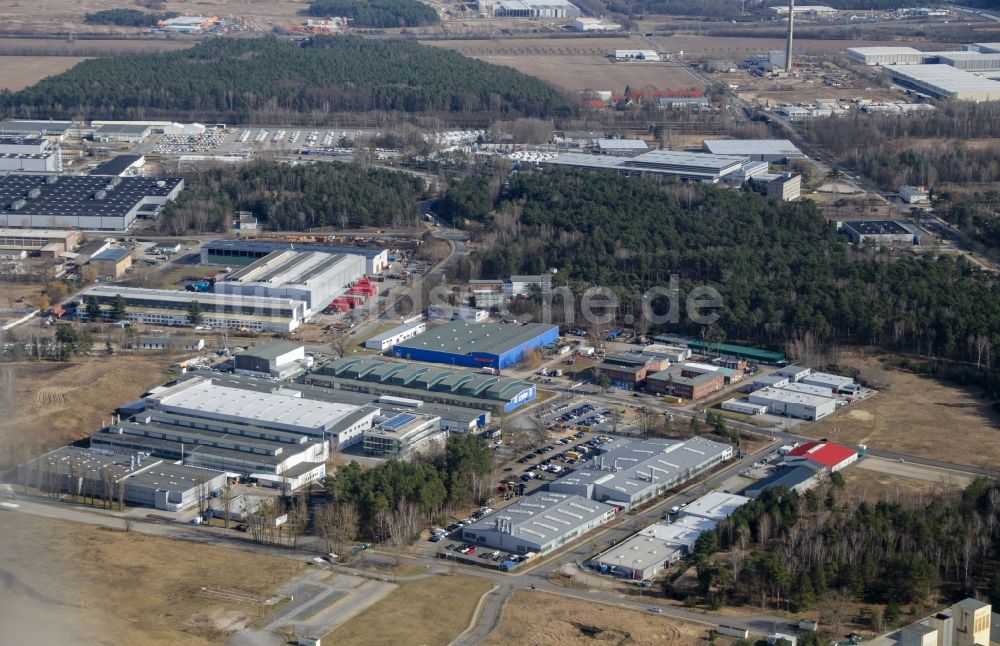 Luftaufnahme Ludwigsfelde - Industrie- und Gewerbegebiet in Ludwigsfelde im Bundesland Brandenburg