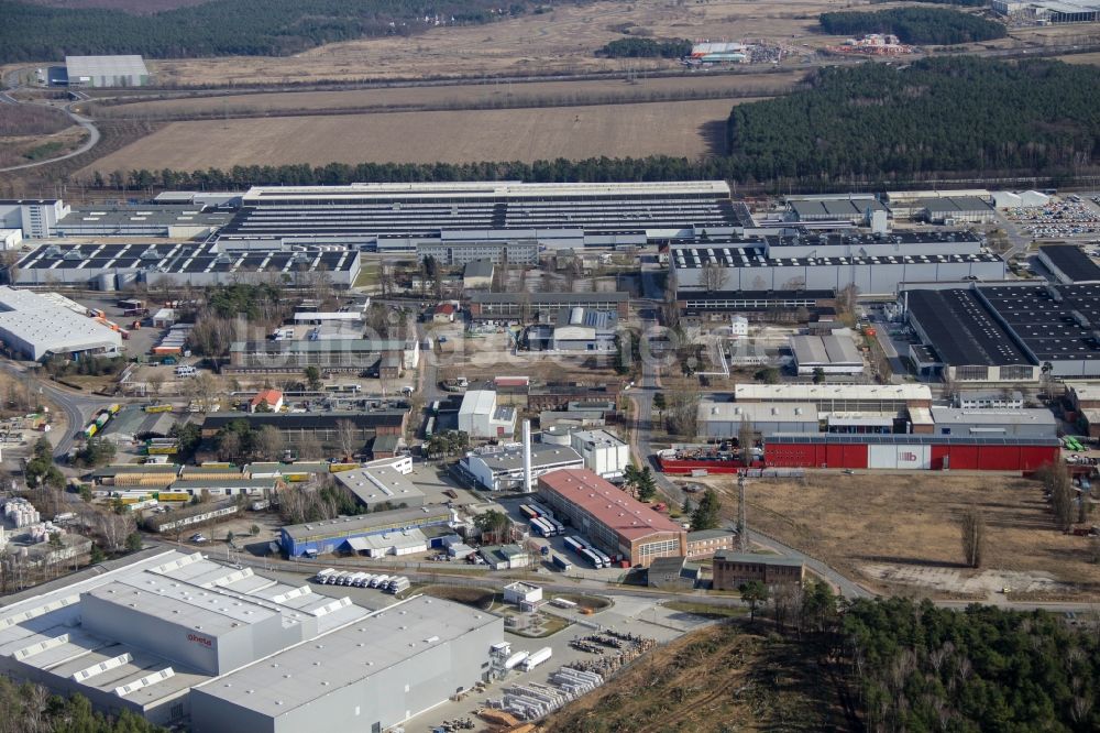 Ludwigsfelde von oben - Industrie- und Gewerbegebiet in Ludwigsfelde im Bundesland Brandenburg