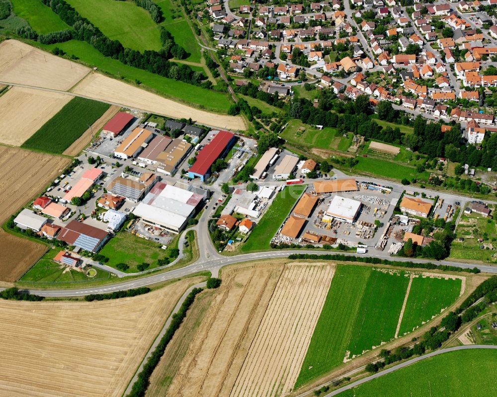 Meimsheim aus der Vogelperspektive: Industrie- und Gewerbegebiet in Meimsheim im Bundesland Baden-Württemberg, Deutschland