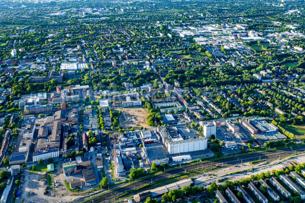 Hamburg aus der Vogelperspektive: Industrie- und Gewerbegebiet am Neumarkt im Ortsteil Wandsbek in Hamburg, Deutschland