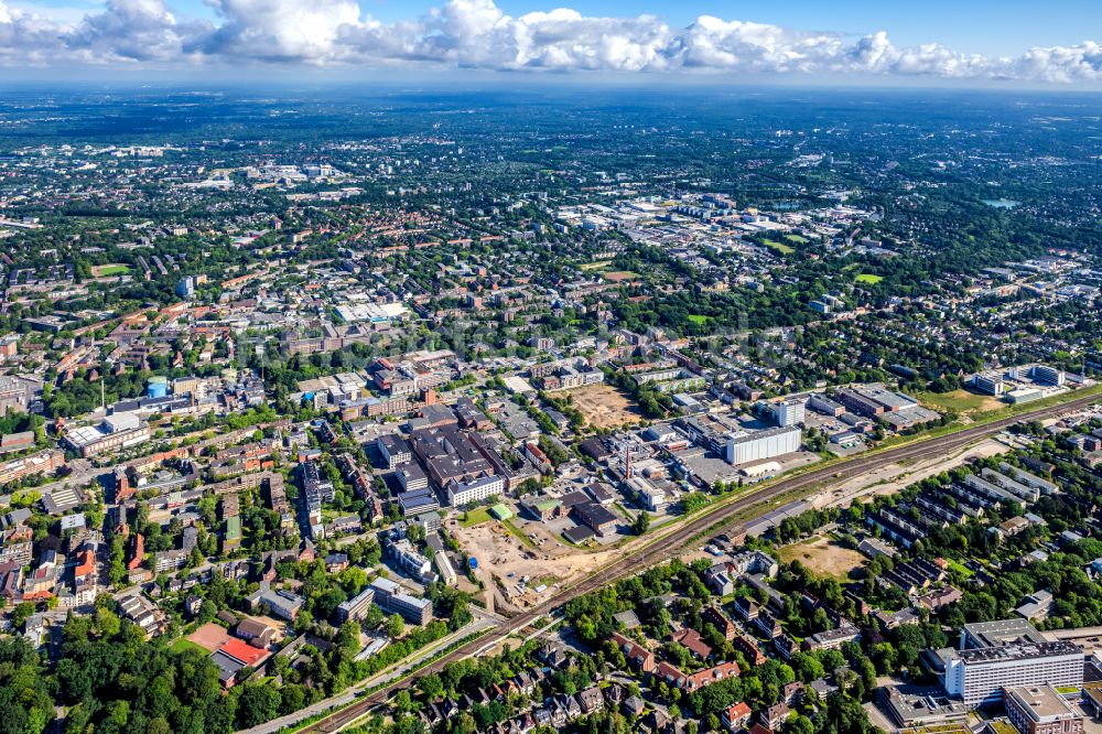 Luftaufnahme Hamburg - Industrie- und Gewerbegebiet am Neumarkt im Ortsteil Wandsbek in Hamburg, Deutschland