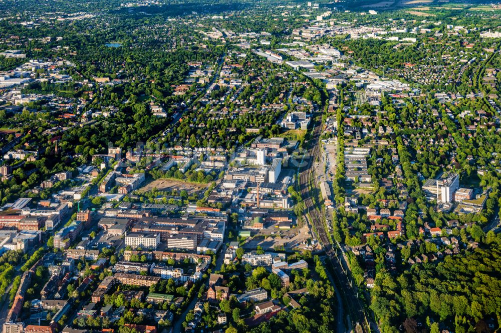 Luftaufnahme Hamburg - Industrie- und Gewerbegebiet am Neumarkt im Ortsteil Wandsbek in Hamburg, Deutschland