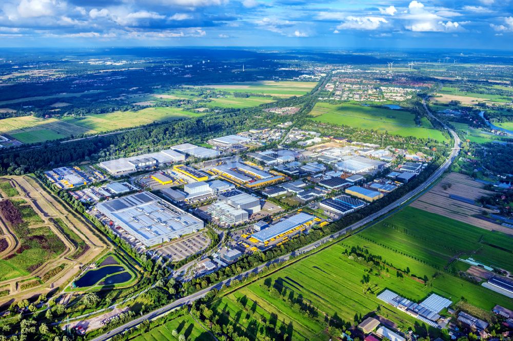 Hamburg von oben - Industrie- und Gewerbegebiet im Ortsteil Allermöhe in Hamburg, Deutschland