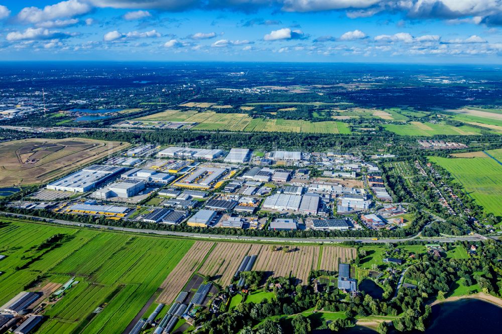 Hamburg von oben - Industrie- und Gewerbegebiet im Ortsteil Allermöhe in Hamburg, Deutschland