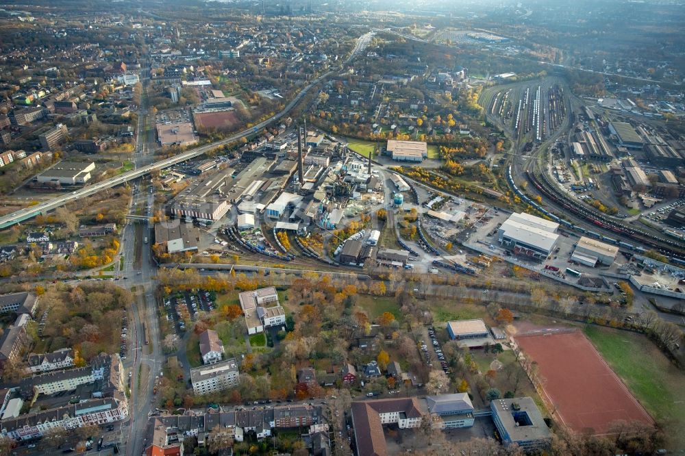 Luftaufnahme Duisburg - Industrie- und Gewerbegebiet im Ortsteil Hamborn in Duisburg im Bundesland Nordrhein-Westfalen