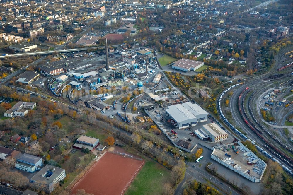 Luftaufnahme Duisburg - Industrie- und Gewerbegebiet im Ortsteil Hamborn in Duisburg im Bundesland Nordrhein-Westfalen