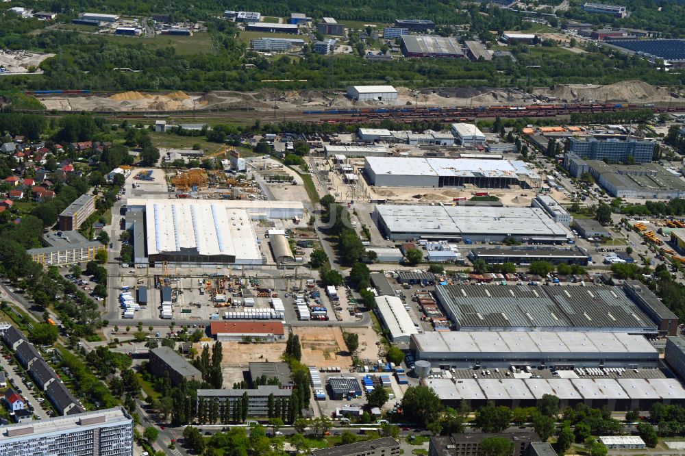 Luftaufnahme Berlin - Industrie- und Gewerbegebiet im Ortsteil Hohenschönhausen in Berlin, Deutschland