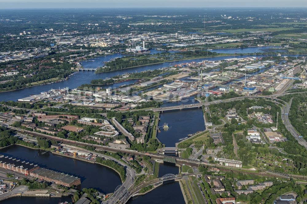 Hamburg von oben - Industrie- und Gewerbegebiet im Ortsteil Veddel in Hamburg