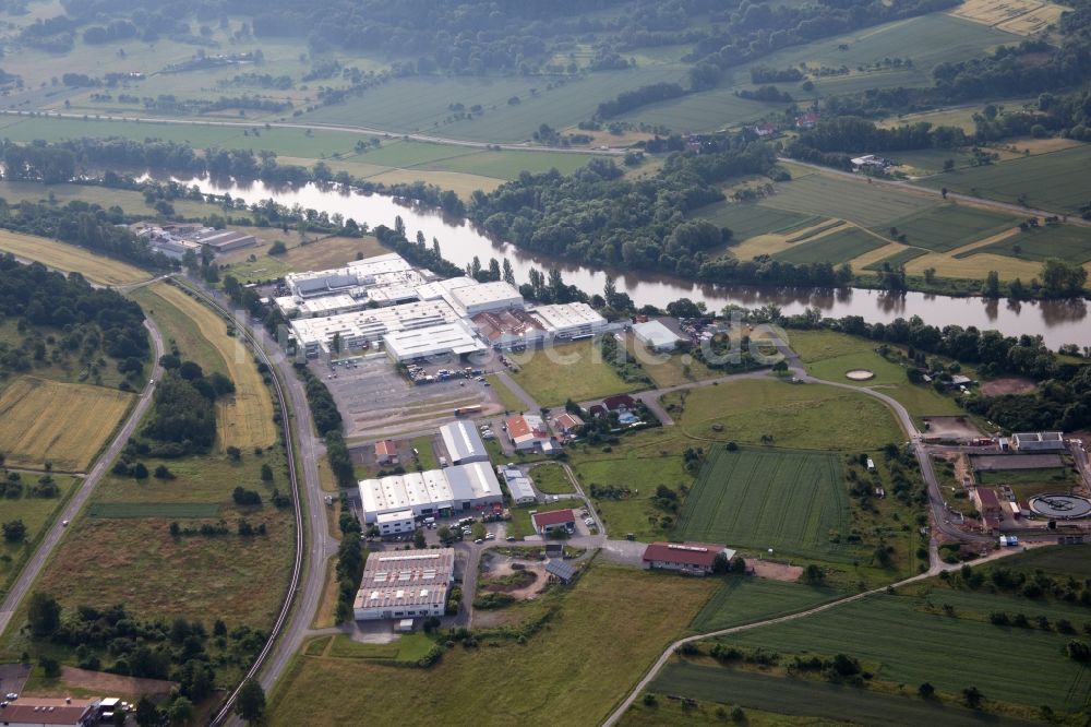 Dorfprozelten aus der Vogelperspektive: Industrie- und Gewerbegebiet im Ortsteil Wildensee in Dorfprozelten im Bundesland Bayern