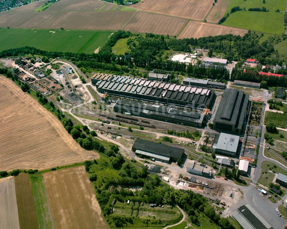 Gröditz aus der Vogelperspektive: Industrie- und Gewerbegebiet Ost in Gröditz im Bundesland Sachsen, Deutschland