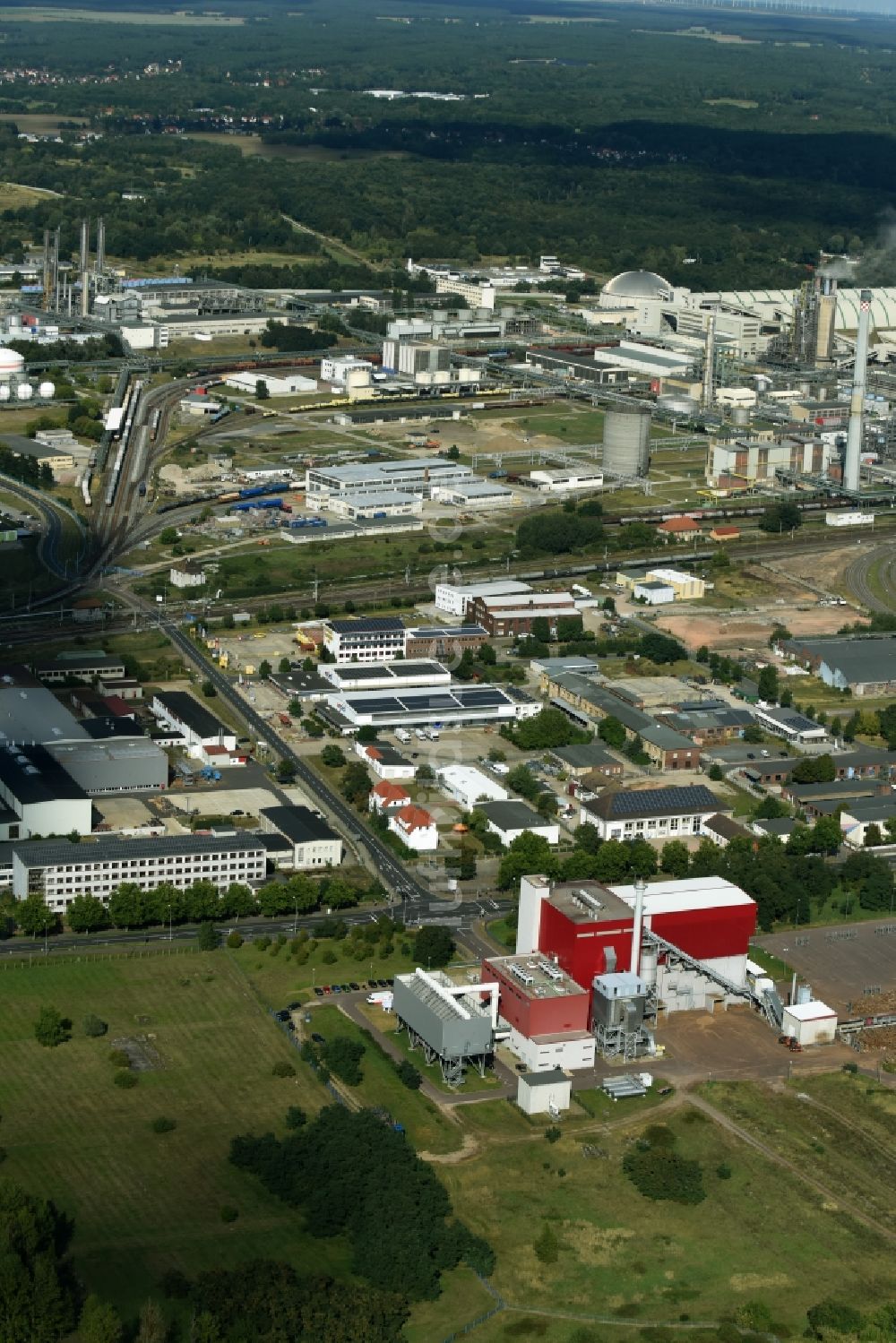 Piesteritz von oben - Industrie- und Gewerbegebiet in Piesteritz im Bundesland Sachsen-Anhalt, Deutschland