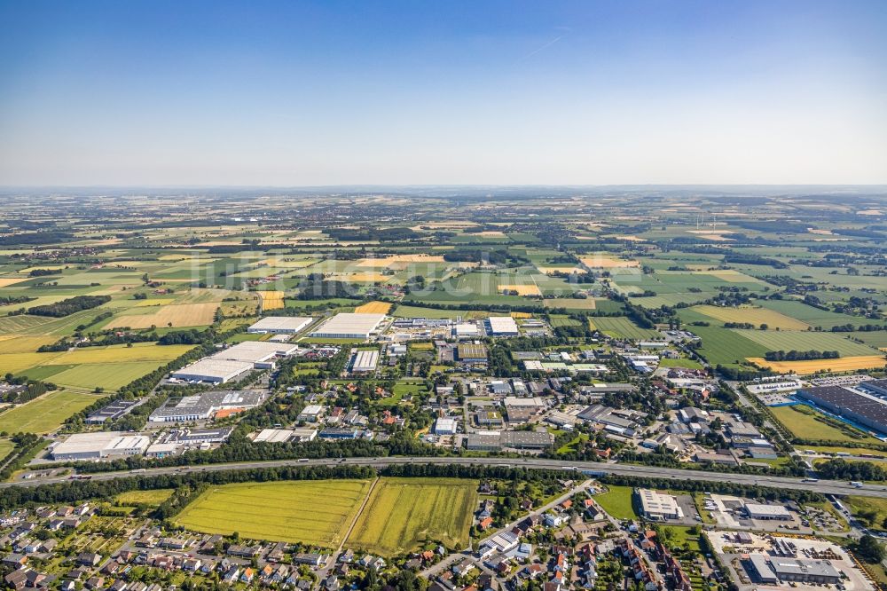 Luftaufnahme Rhynern - Industrie- und Gewerbegebiet in Rhynern im Bundesland Nordrhein-Westfalen, Deutschland