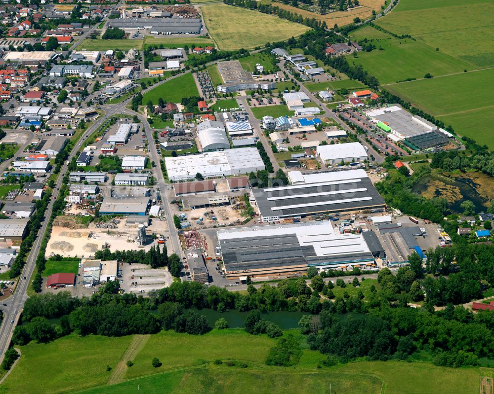 Rottenburg am Neckar aus der Vogelperspektive: Industrie- und Gewerbegebiet in Rottenburg am Neckar im Bundesland Baden-Württemberg, Deutschland