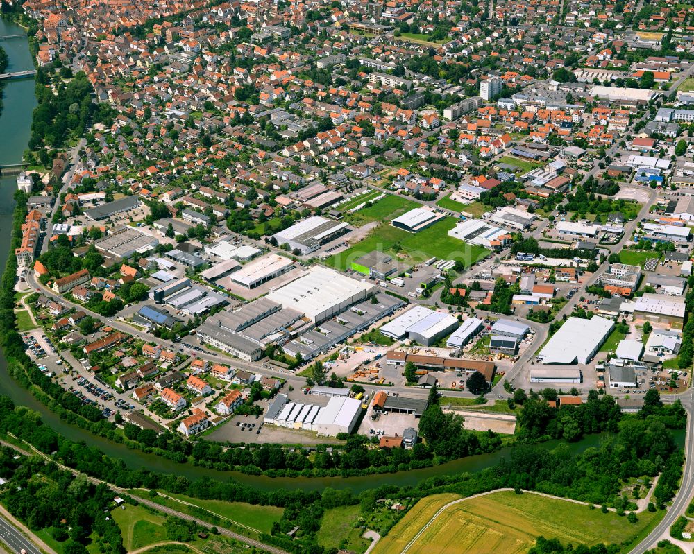 Luftaufnahme Rottenburg am Neckar - Industrie- und Gewerbegebiet in Rottenburg am Neckar im Bundesland Baden-Württemberg, Deutschland