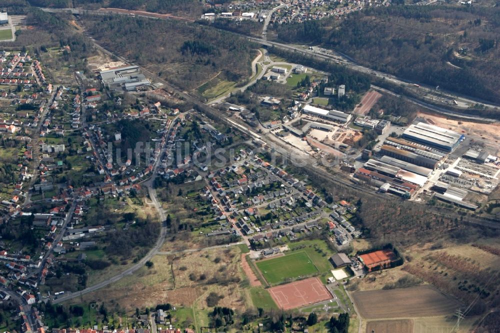 Luftaufnahme Sankt Ingbert - Industrie- und Gewerbegebiet in Sankt Ingbert im Bundesland Saarland