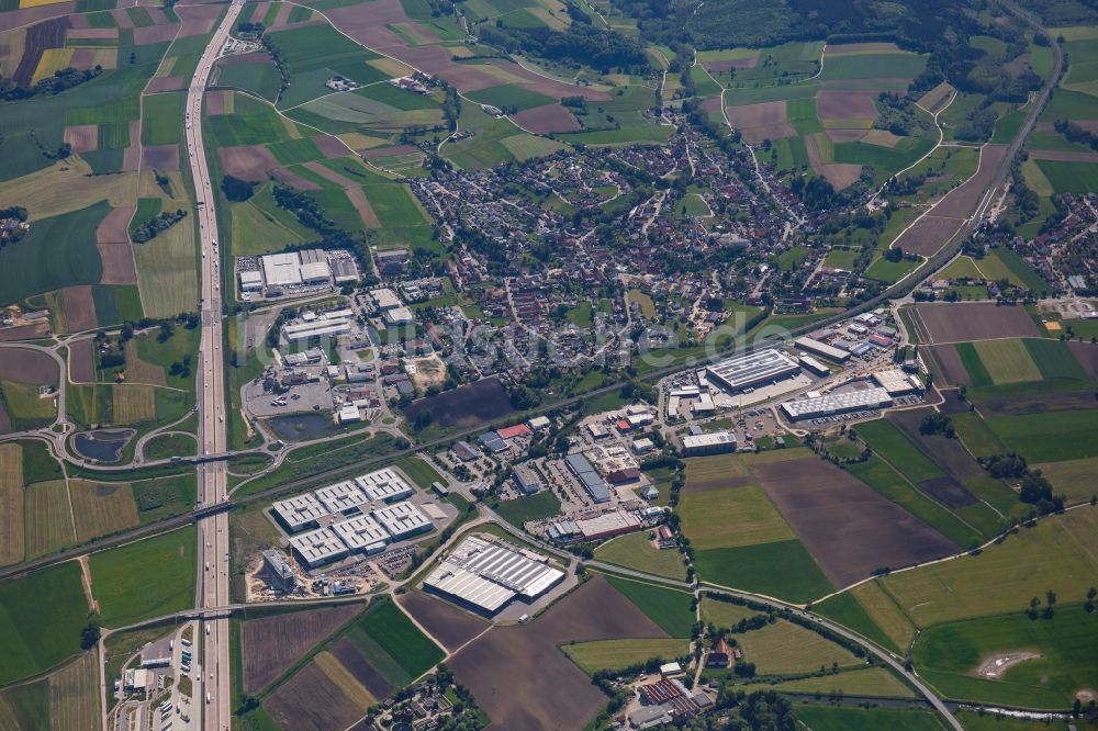 Luftaufnahme Scheppach - Industrie- und Gewerbegebiet in Scheppach im Bundesland Bayern, Deutschland