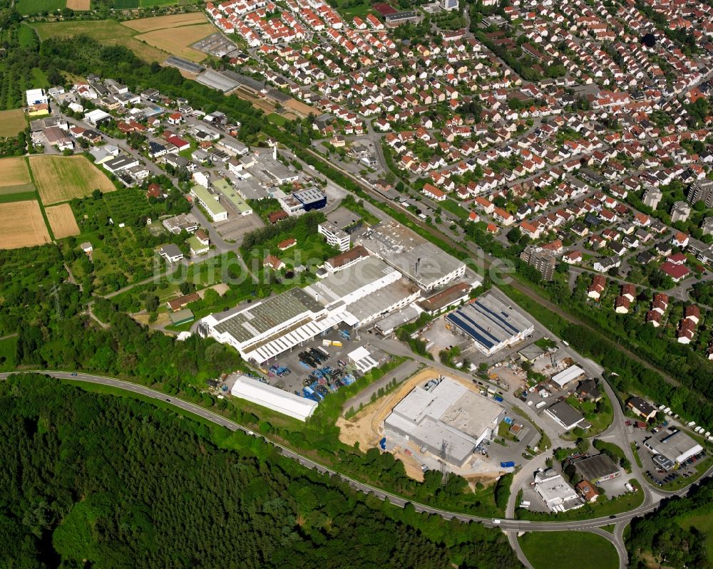 Schwaikheim aus der Vogelperspektive: Industrie- und Gewerbegebiet in Schwaikheim im Bundesland Baden-Württemberg, Deutschland