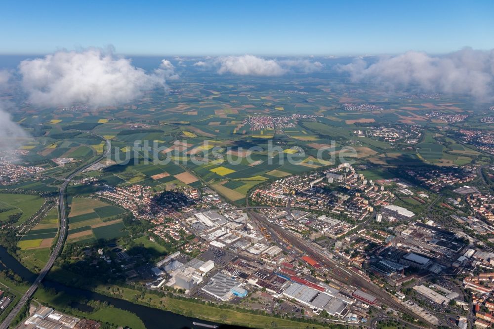 Schweinfurt von oben - Industrie- und Gewerbegebiet in Schweinfurt im Bundesland Bayern, Deutschland