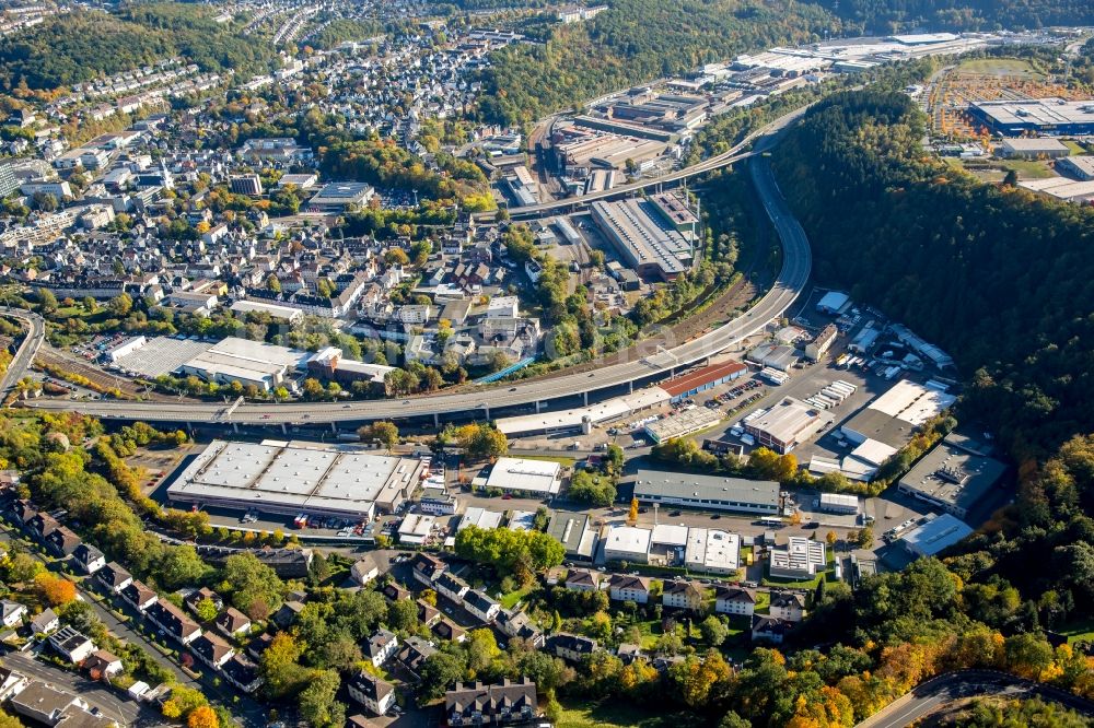 Luftbild Siegen - Industrie- und Gewerbegebiet in Siegen im Bundesland Nordrhein-Westfalen