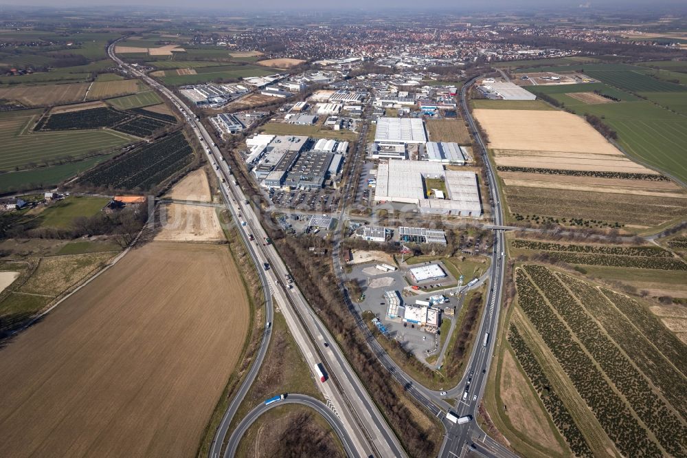 Luftbild Soest - Industrie- und Gewerbegebiet in Soest im Bundesland Nordrhein-Westfalen, Deutschland