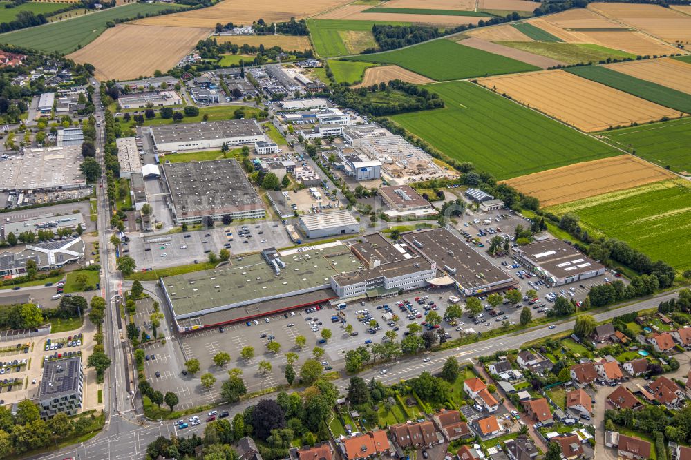 Luftaufnahme Soest - Industrie- und Gewerbegebiet in Soest im Bundesland Nordrhein-Westfalen, Deutschland