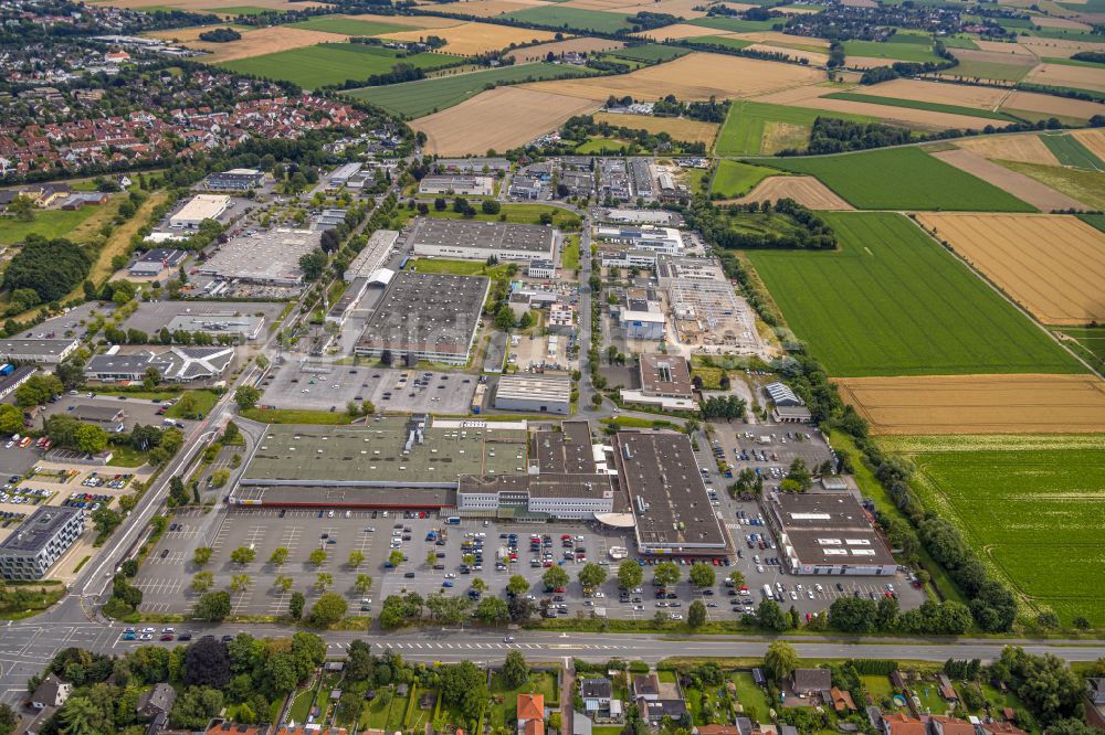 Soest von oben - Industrie- und Gewerbegebiet in Soest im Bundesland Nordrhein-Westfalen, Deutschland