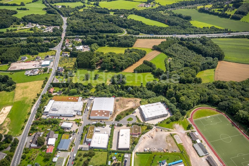 Luftaufnahme Sprockhövel - Industrie- und Gewerbegebiet in Sprockhövel im Bundesland Nordrhein-Westfalen - NRW, Deutschland