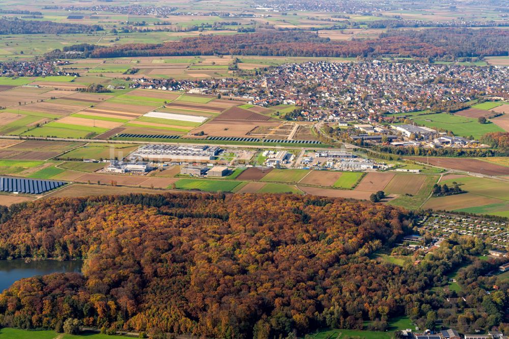 Schutterwald aus der Vogelperspektive: Industrie- und Gewerbegebiet Östlich der BAB 5 in Schutterwald im Bundesland Baden-Württemberg, Deutschland