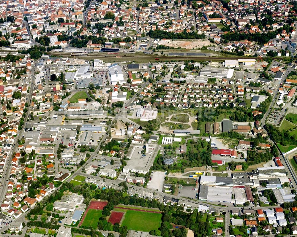 Luftaufnahme Straubing - Industrie- und Gewerbegebiet in Straubing im Bundesland Bayern, Deutschland