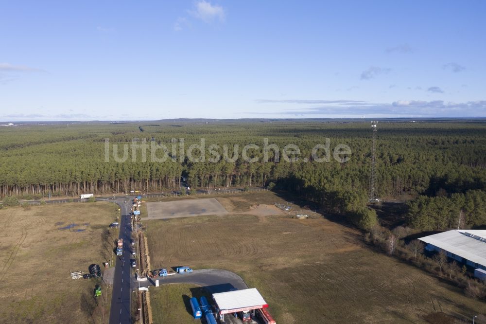 Grünheide (Mark) von oben - Industrie- und Gewerbegebiet Tesla Gigafactory in Freienbrink im Bundesland Brandenburg, Deutschland