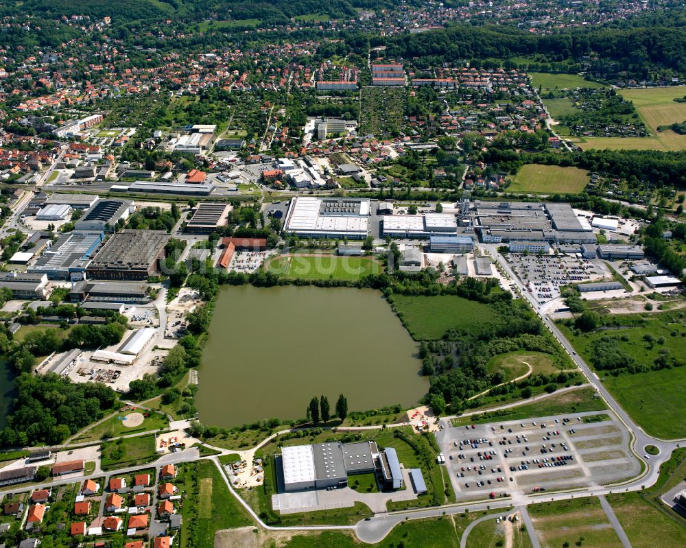 Wernigerode aus der Vogelperspektive: Industrie- und Gewerbegebiet in Wernigerode im Bundesland Sachsen-Anhalt, Deutschland