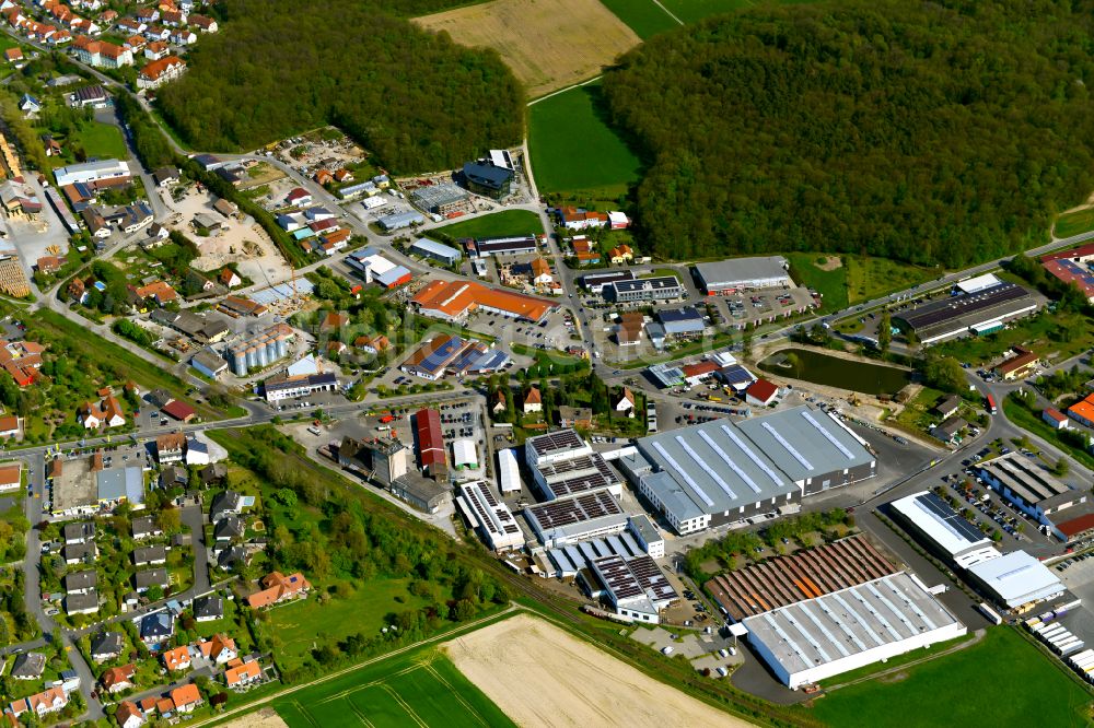 Luftaufnahme Wiesentheid - Industrie- und Gewerbegebiet in Wiesentheid im Bundesland Bayern, Deutschland