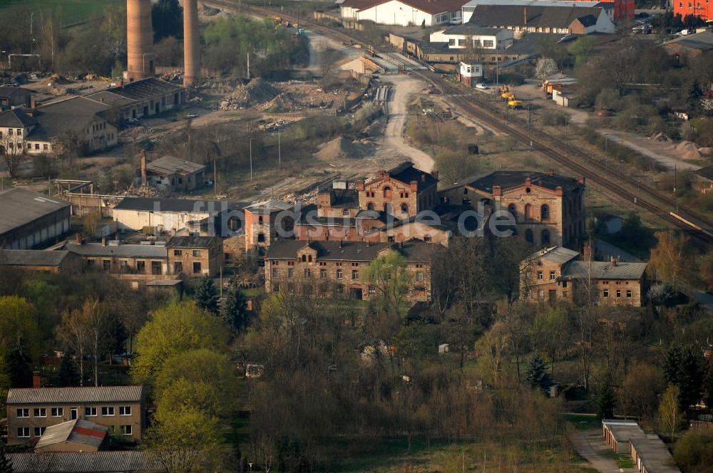 Greußen / Thüringen aus der Vogelperspektive: Industrie-Ruine Brauerei Greußen / Thüringen