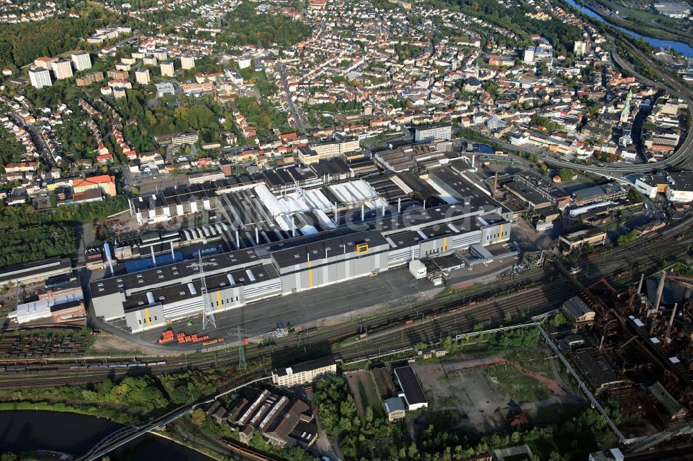 Völklingen von oben - Industrieanlage Saarschmiede und Völklinger Hütte in Völklingen im Bundesland Saarland