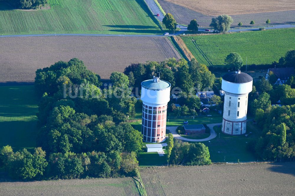 Luftbild Hamm - Industriedenkmal Wassertürme in Hamm im Bundesland Nordrhein-Westfalen, Deutschland