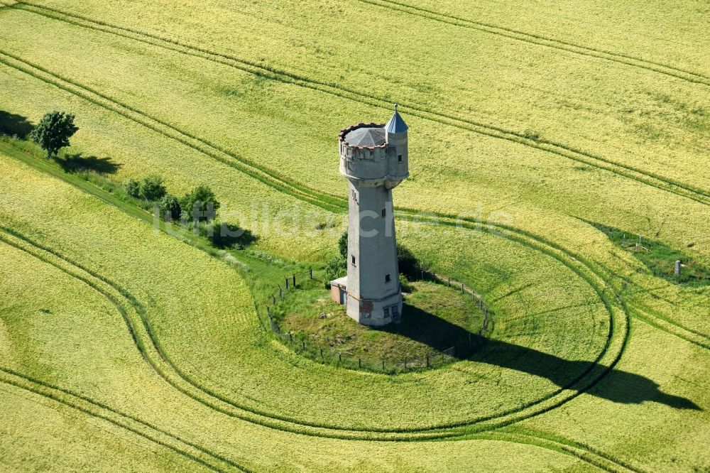 Luftaufnahme Oberschöna - Industriedenkmal Wasserturm Bräunsdorf in Oberschöna im Bundesland Sachsen, Deutschland