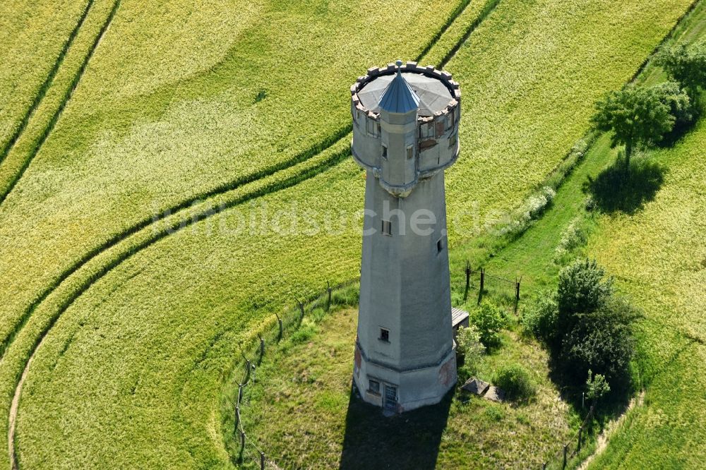 Oberschöna aus der Vogelperspektive: Industriedenkmal Wasserturm Bräunsdorf in Oberschöna im Bundesland Sachsen, Deutschland