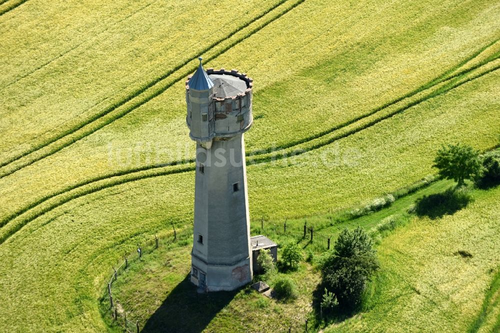 Luftaufnahme Oberschöna - Industriedenkmal Wasserturm Bräunsdorf in Oberschöna im Bundesland Sachsen, Deutschland