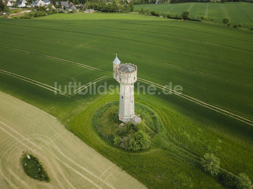 Oberschöna aus der Vogelperspektive: Industriedenkmal Wasserturm Bräunsdorf in Oberschöna im Bundesland Sachsen, Deutschland