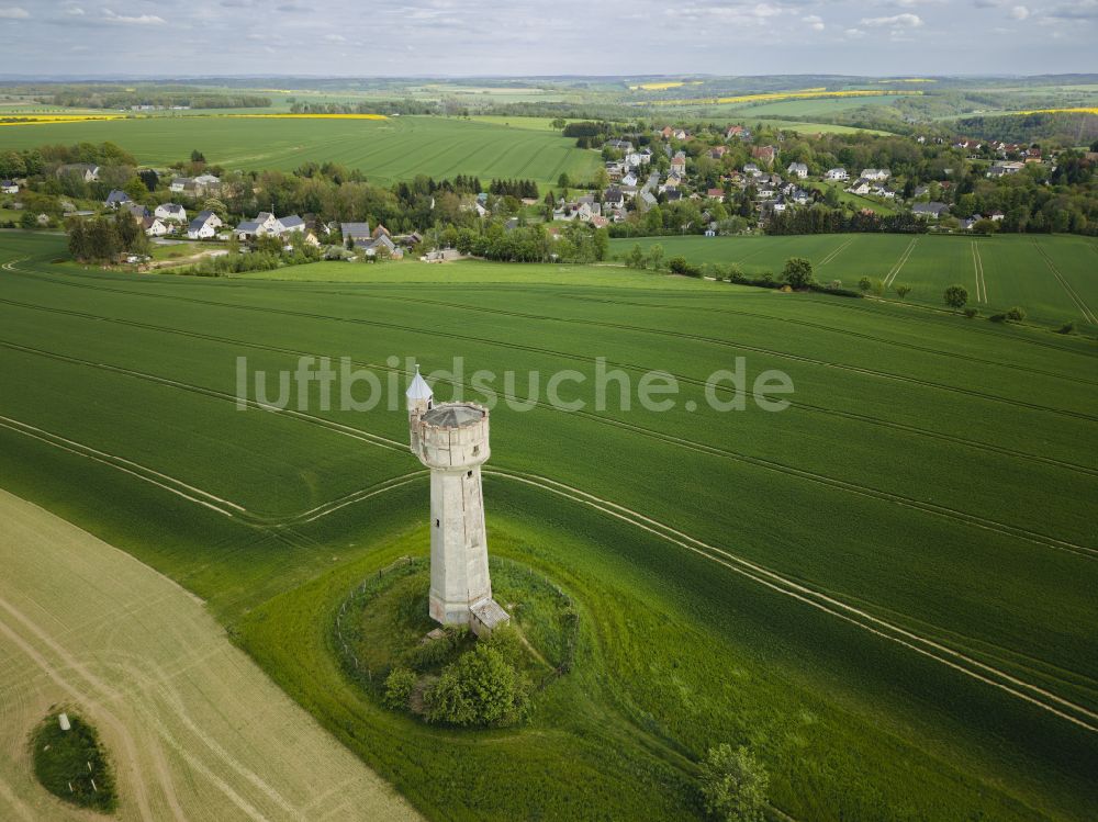 Luftbild Oberschöna - Industriedenkmal Wasserturm Bräunsdorf in Oberschöna im Bundesland Sachsen, Deutschland