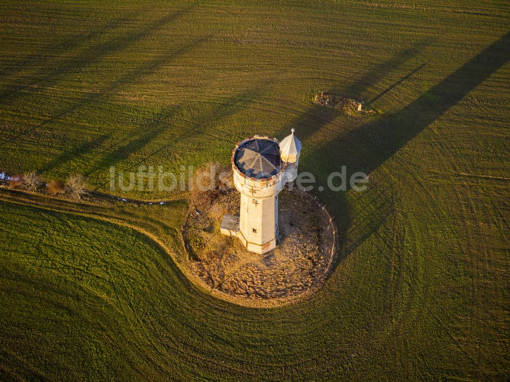 Luftaufnahme Oberschöna - Industriedenkmal Wasserturm Bräunsdorf in Oberschöna im Bundesland Sachsen, Deutschland