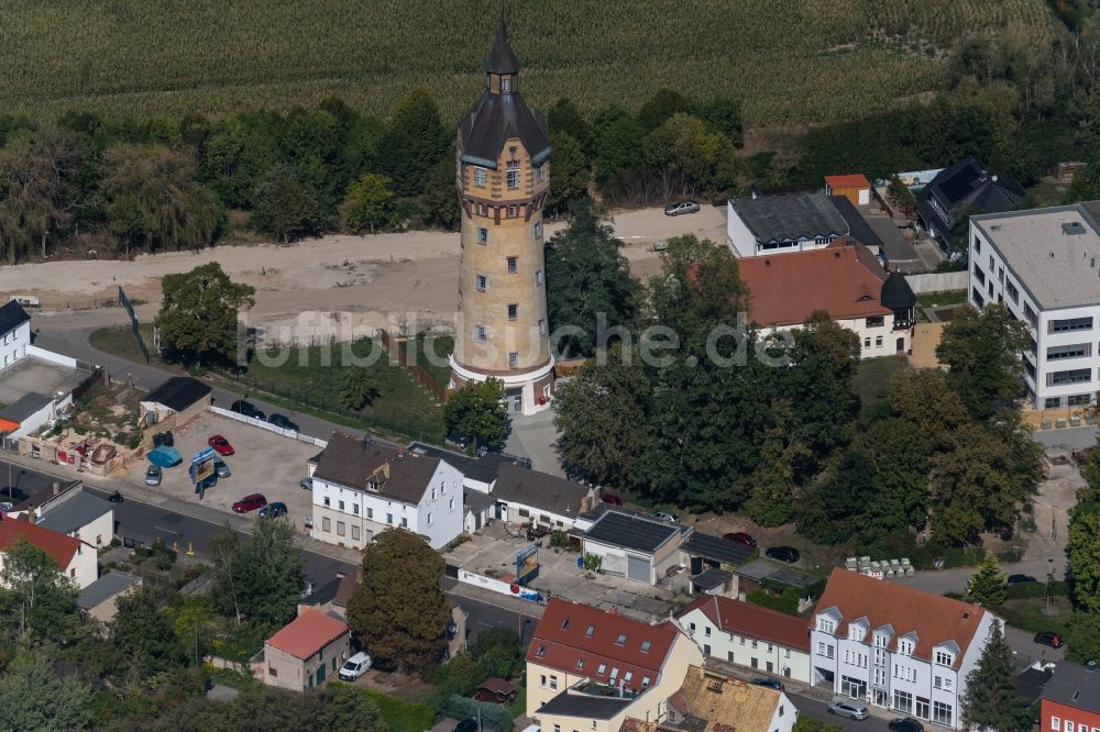 Leipzig von oben - Industriedenkmal Wasserturm in Leipzig im Bundesland Sachsen, Deutschland