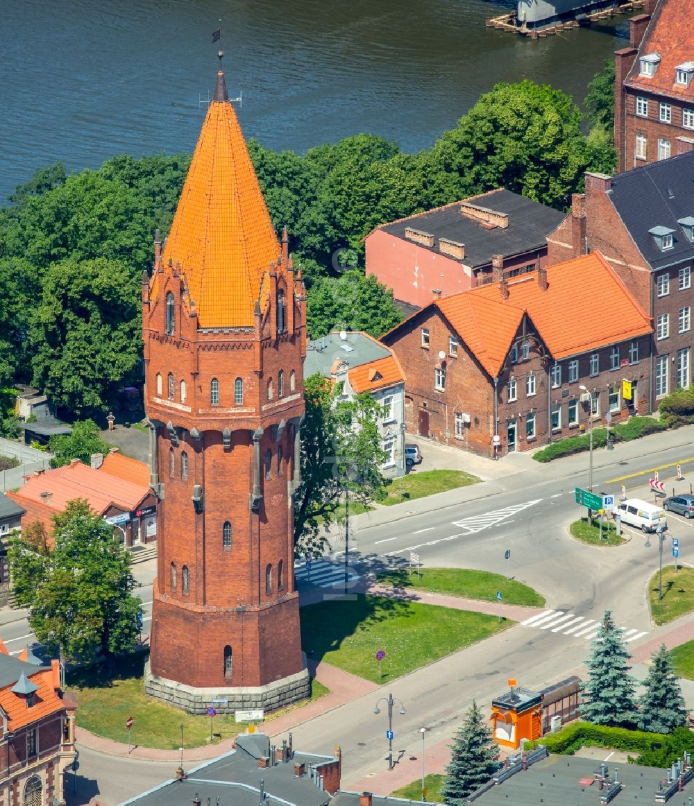 Malbork Marienburg aus der Vogelperspektive: Industriedenkmal Wasserturm in Malbork Marienburg in Pomorskie, Polen